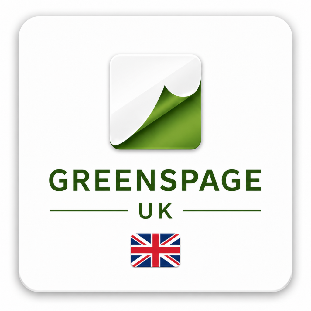 Greens Page UK logo with UK designation and Union Jack flag