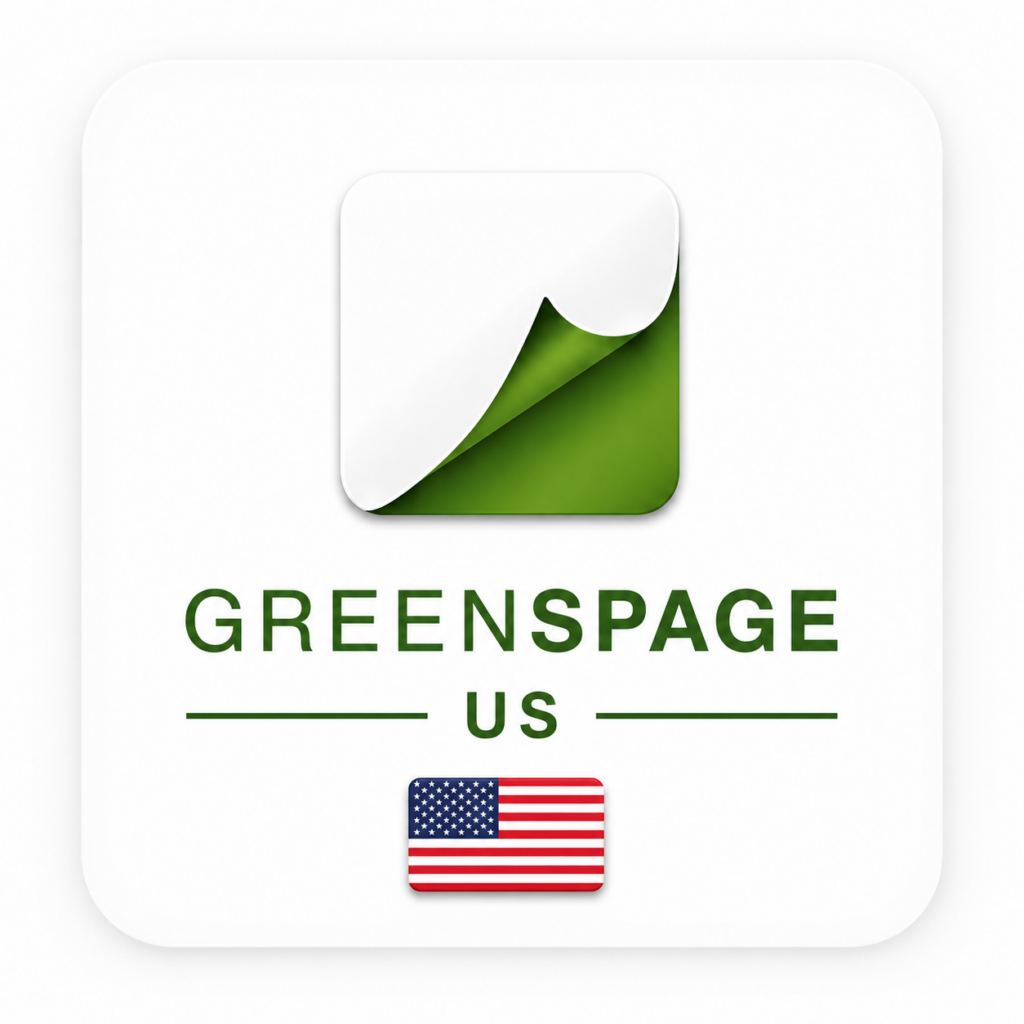 Greens Page US logo with US designation and United States flag